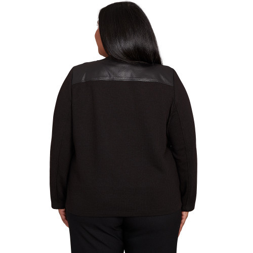 JKT *PLUS* FAUX LEATHER W/TRIM JKT *PLUS* FAUX LEATHER W/TRIM