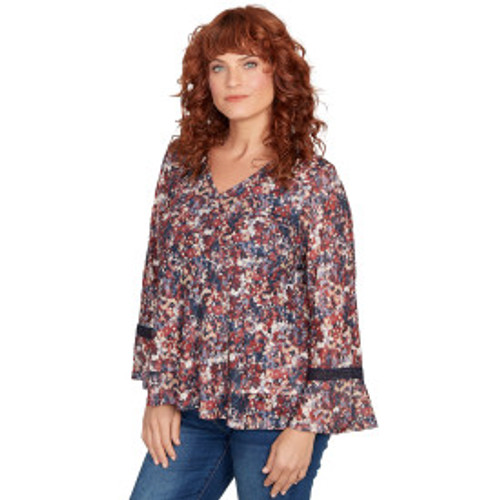 TOP *MISSY* FLORAL MESH TIERED TOP *MISSY* FLORAL MESH TIERED