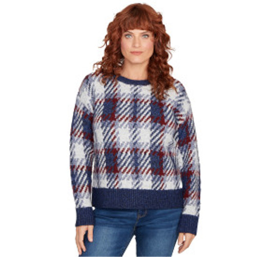 SWT *MISSY* CREW NK PLAID SWT *MISSY* CREW NK PLAID