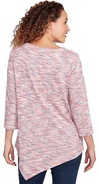 TOP *PETITE* SANGRIA COMBO SPLIT NK SPACEDYE TOP *PETITE* SANGRIA COMBO SPLIT NK SPACEDYE