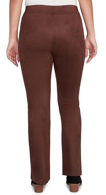 PANT *MISSY* CHOCOLATE P/O FAUX SUEDE 32"