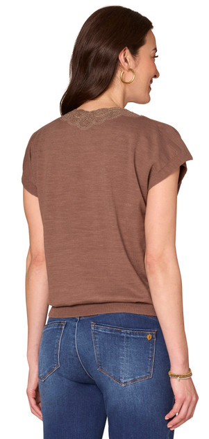 SWEATER *MISSY* OYSTER MUSHROOM EMBROIDER LACE VNK