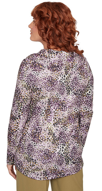 TOP *MISSY* CREAM MULTI L/S COWL NK TUNIC TOP *MISSY* CREAM MULTI L/S COWL NK TUNIC