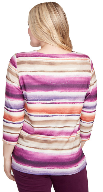 TOP *PETITE* PLUM MULTI WATERCOLOR BIADERE TOP *PETITE* PLUM MULTI WATERCOLOR BIADERE