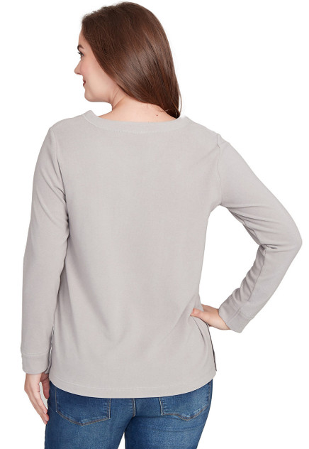 TOP *PLUS* GREY HEATHER VNK LUXE STRETCH RIB TOP *PLUS* GREY HEATHER VNK LUXE STRETCH RIB