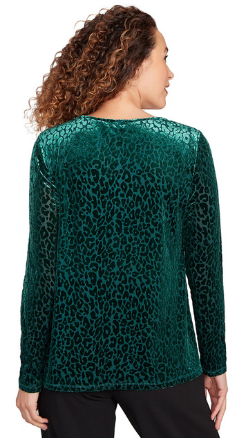 TOP *PETITE* EVERGREEN L/S SOLID VELVET TOP *PETITE* EVERGREEN L/S SOLID VELVET