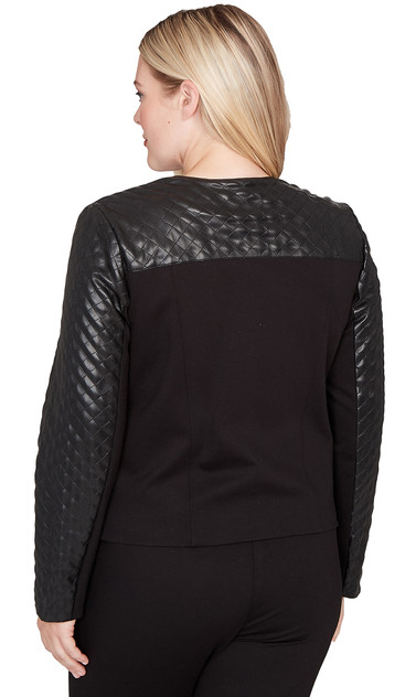 JACKET *MISSY* BLACK FAUX LEATHER