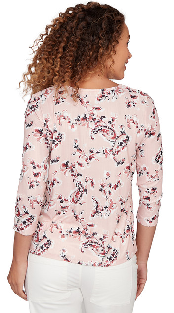 TOP *PLUS* SANDY BLUSH VNK PAISLEY ONION SKIN