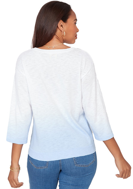 SWEATER *PETITE* LIGHT BLUE OMBRE PULLOVER