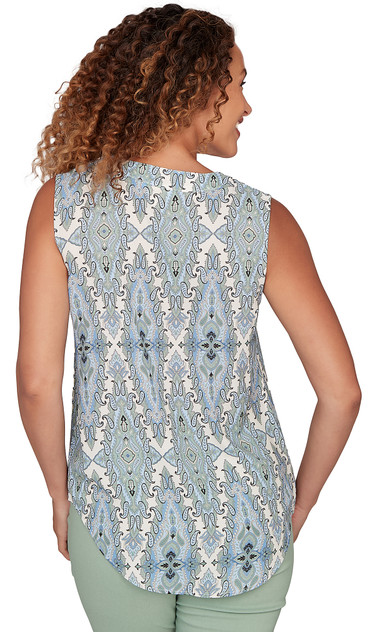 BLOUSE *MISSY* CREAM MULTI S/L V-NK PAISLEY