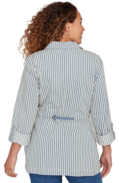 JACKET *PETITE* WHITE INDIGO LT WT STRETCH DENIM