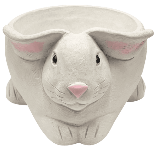 WHT BUNNY PLANTER