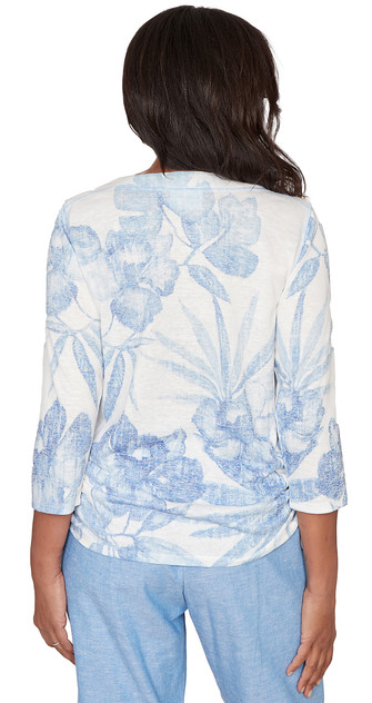 TOP *MISSY* OCEAN BLUE MONOTONE DRAMA TROPICAL