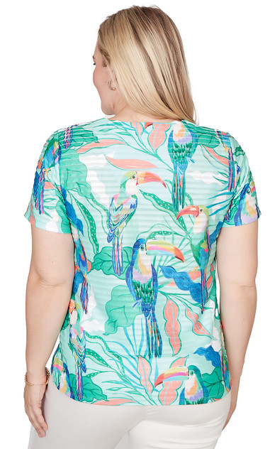 TOP *PLUS* PALM GREEN TOUCAN PRINT
