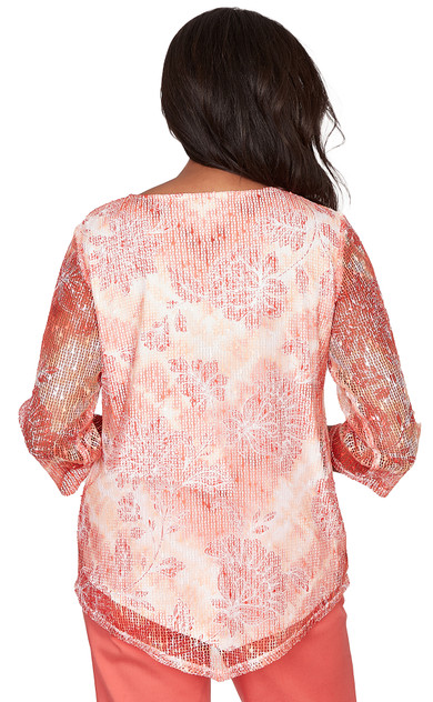 TOP *PLUS* TANGERINE BATIK TIE DYE CHEVRON