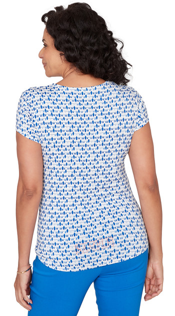 TOP *MISSY* WHITE MULTI LINEAR RAINDROP VNK