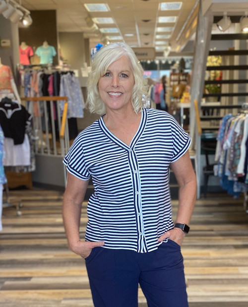 NAVY WHITE STRIPE