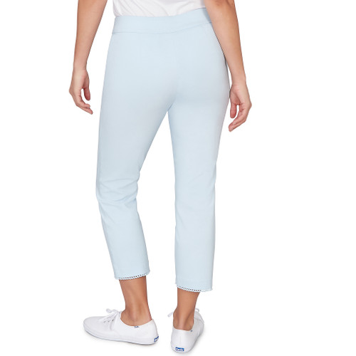 PANT *PETITE* STRATUS BLUE STRETCH W/LACE TRIM