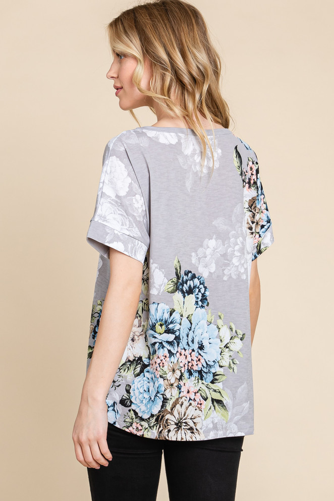 TOP *MISSY* RELAXED FLORAL TEE
