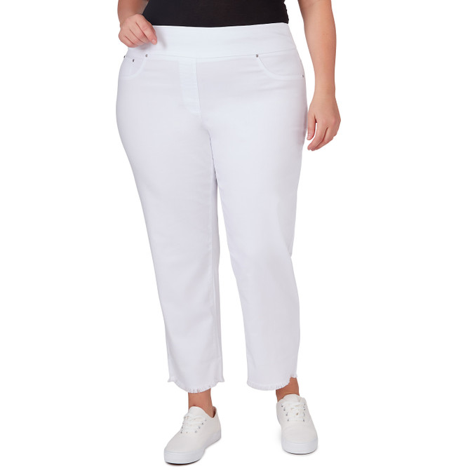 PANT *PLUS* DNM ANKLE W/FRNG HEM