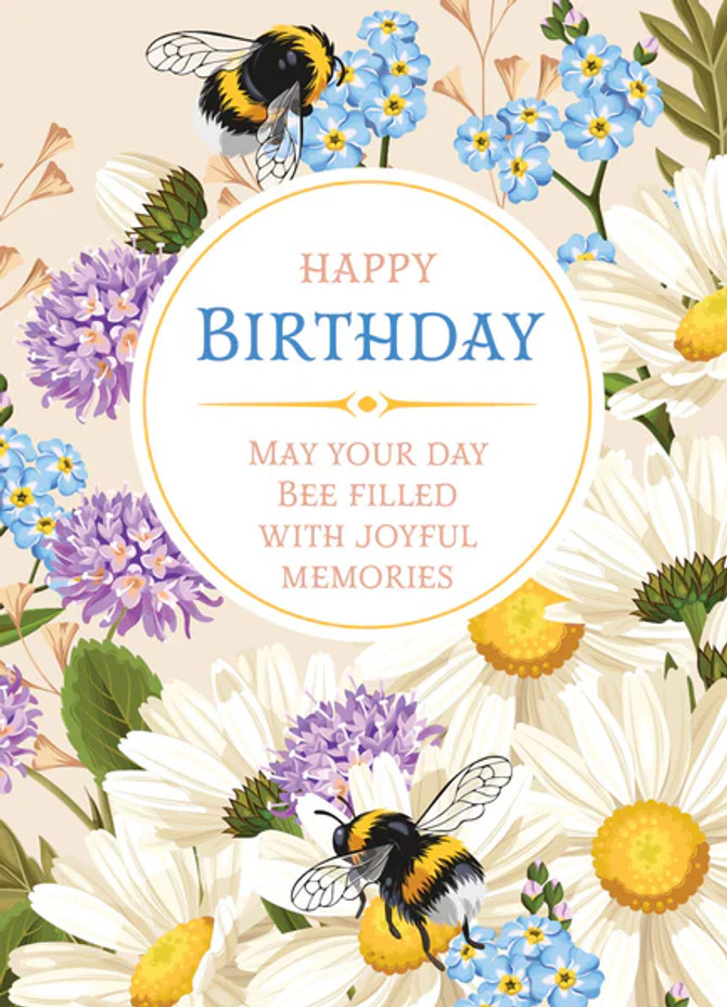 HPY BDAY BEE FORGET ME NOT