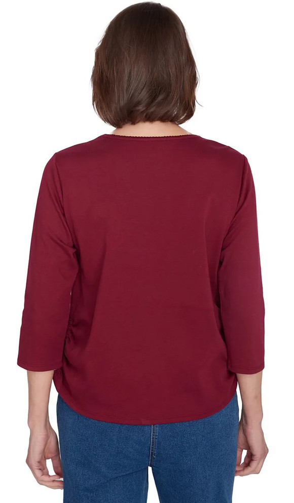 TEE *PLUS* CRANBERRY FALLING LEAVES