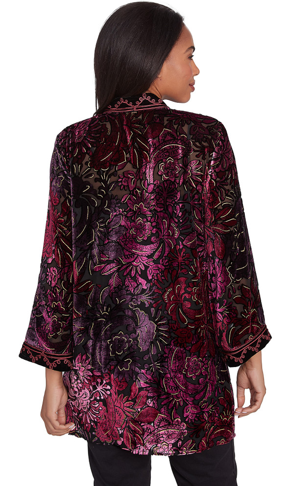 JACKET *MISSY* BEET PAISLEY PARTY VELVET
