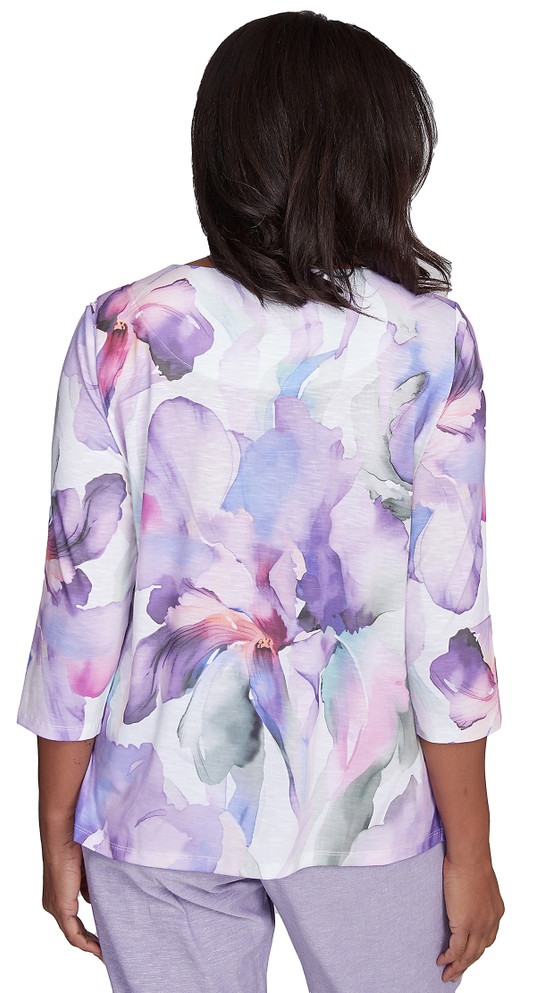 TOP *MISSY* LILAC MULTI DRAMATIC FLOWERS