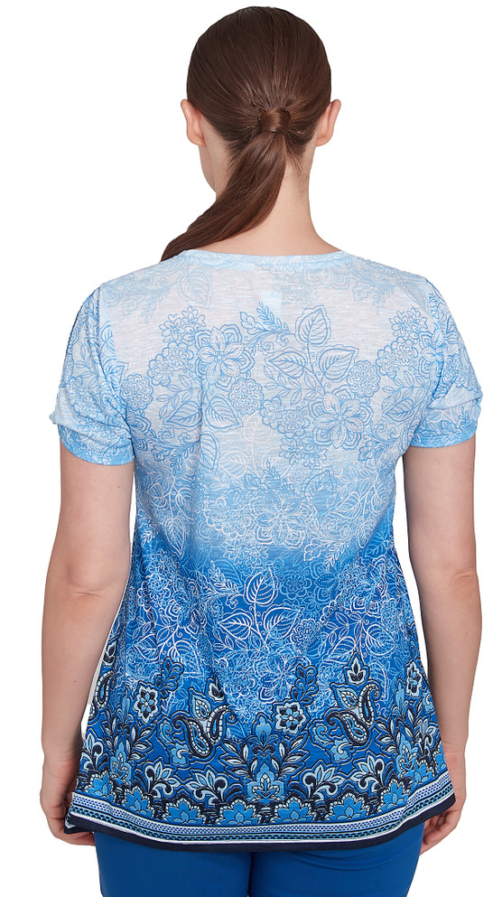 TOP *MISSY* PALE SKY MULTI OMBRE W/SHARKBITE HEM