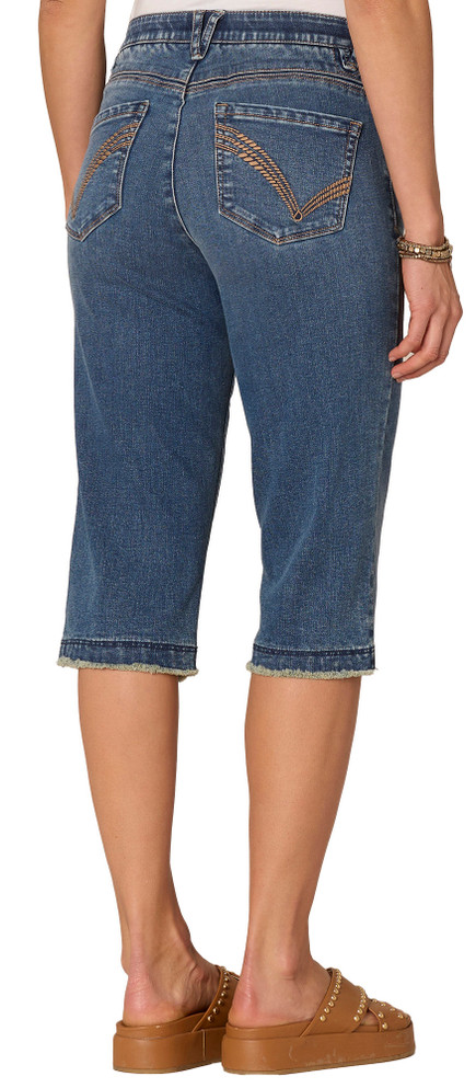 DENIM *PLUS* BLUE VINTAGE SKIMMER W/FRAY HEM