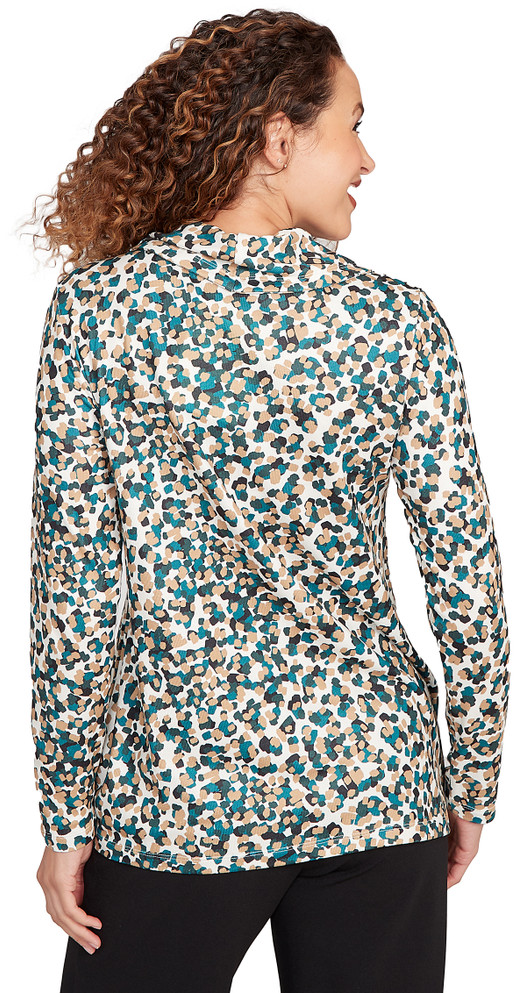 TOP *PETITE* VANILLA MULTI L/S COWL NK CONFETTI