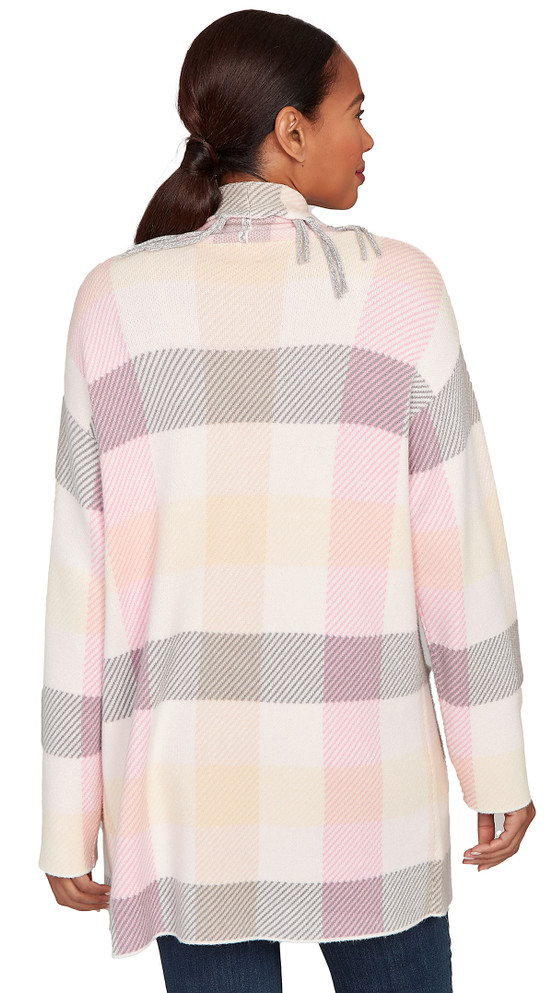 SWEATER *MISSY* IVORY MULTI CARDI W/FRINGE DTL