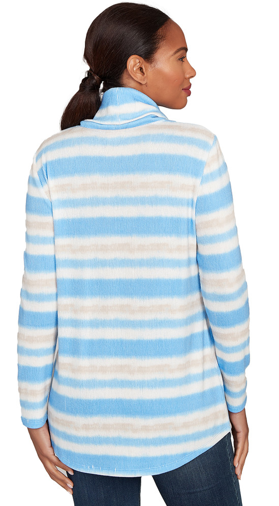 TOP *MISSY* BLUEBELL MULTI COWL NK FETHERED STRIPE