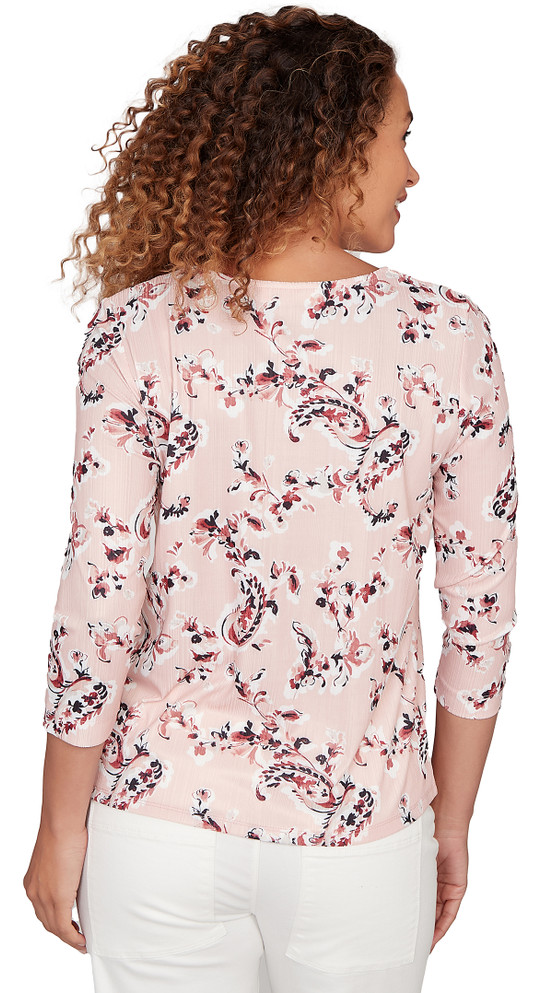 TOP *PLUS* SANDY BLUSH VNK PAISLEY ONION SKIN