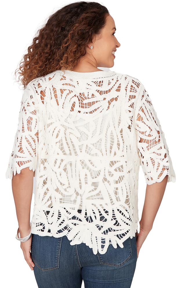 SWEATER *MISSY* SOFT WHITE ELBOW SLV MACREME