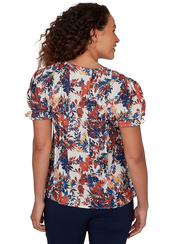 TOP *MISSY* VANILLA MULTI COLORFUL BOTANICAL
