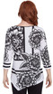 TOP *MISSY* BLACK WHITE FLORAL STRIPE PLACEMENT