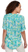 TOP *PETITE* PARROT MULTI TIE FRONT SILKY SLUB