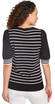 TOP *PETITE* BLACK VANILLA ELB SLV STRIPED TWOFER