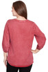 TOP *PETITE* SANGRIA 3/4 SLV EMBROIDERD