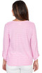 TOP *PLUS* HYDRANGEA WHITE VNK SCALLOPED STRIPE