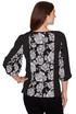 TOP *PETITE* BLACK COMBO FLORAL AND POLKADOT