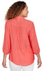 TOP *PLUS* DEEP CORAL STAND COLLAR SLUB