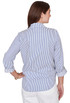 TOP *MISSY* WHITE SEA BLUE STRIPE TIE FRONT
