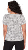 TOP *PETITE* WHITE BLACK SCROLL SCOOP NECK