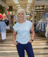 WHITE NAVY STRIPE