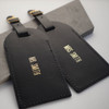 Personalised Mr and Mrs Black Leather Luggage Tags
