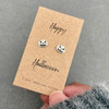 Sterling Silver Halloween Pumpkin Earrings