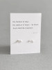 Sterling silver mountain earrings on a Haiku poem message card.