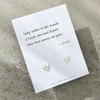 Sterling Silver Paw Heart Earrings with Original Poem